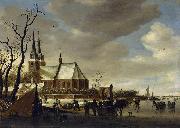 Salomon van Ruysdael A Winter Landscape oil painting artist